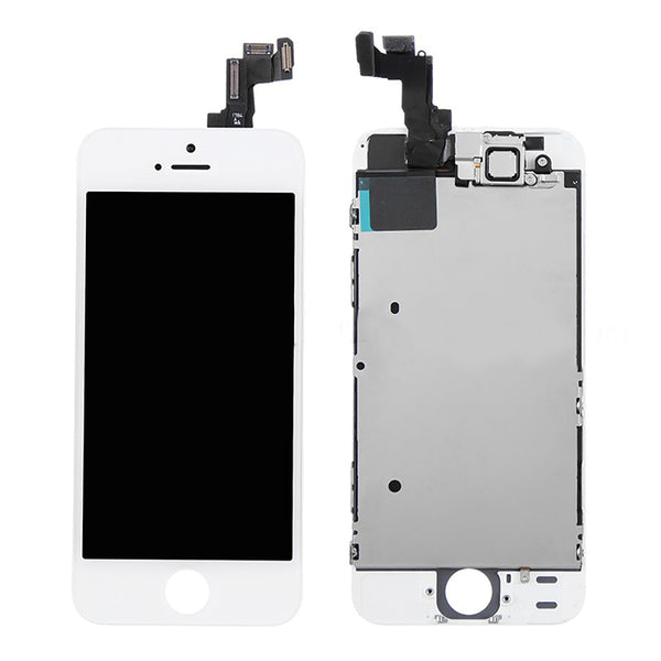 iPhone 5S LCD and Digitizer Glass Screen Replacement with Small Parts (White) (Premium)