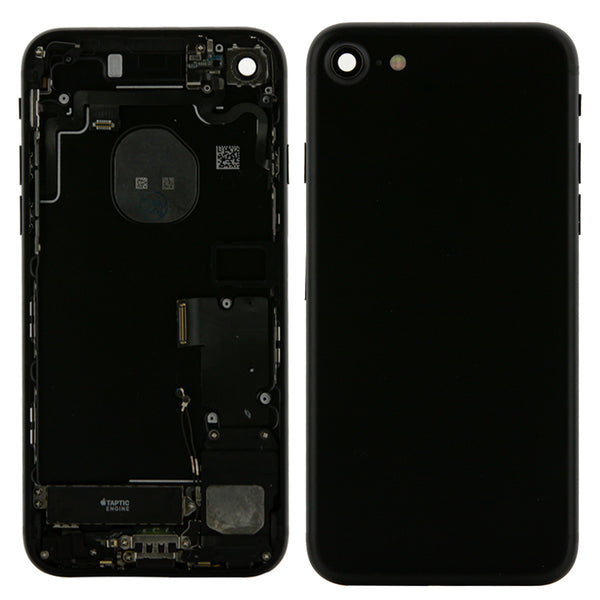 iPhone 7 Jet Black Rear Back Housing Midframe Assembly w/ Pre-Installed Small Parts