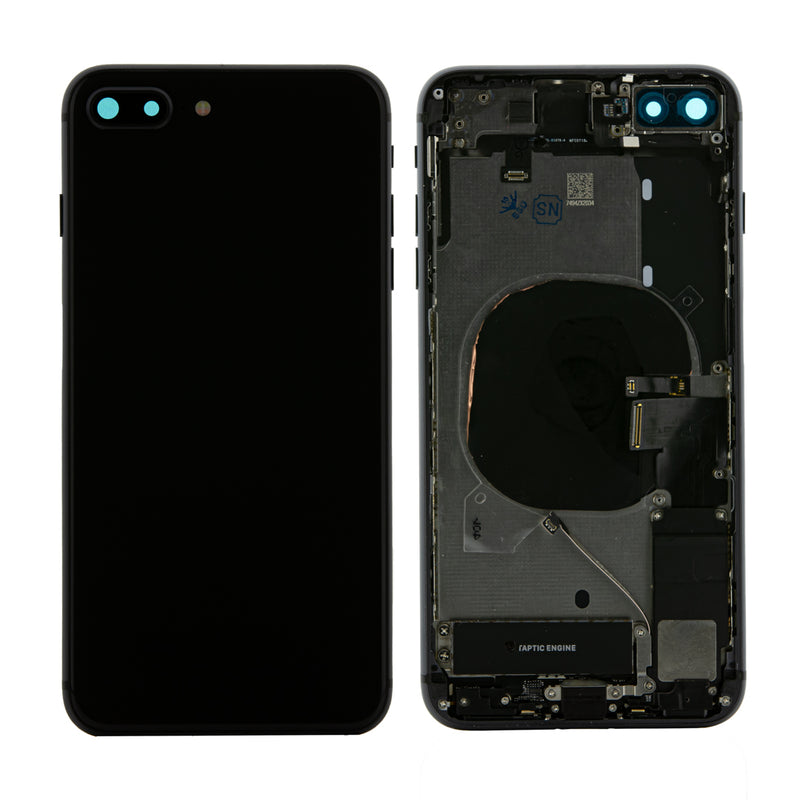 iPhone 8 Plus Space Grey (Black) Rear Back Housing Midframe Assembly w/ Pre-Installed Small Parts