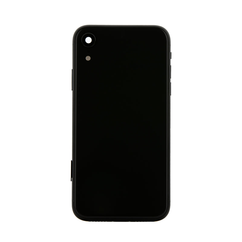 iPhone XR Black Rear Back Housing Midframe Assembly w/ Pre-Installed Small Parts