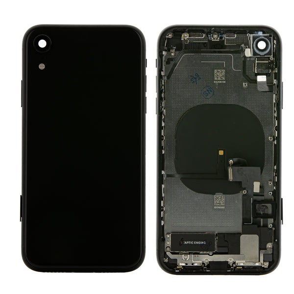iPhone XR Black Rear Back Housing Midframe Assembly w/ Pre-Installed Small Parts