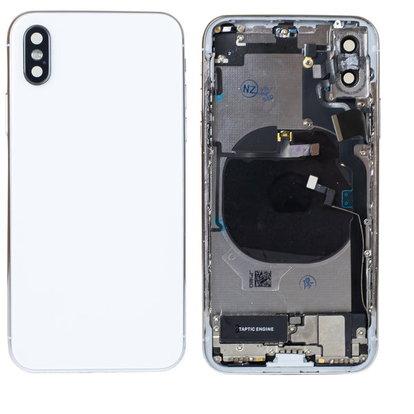 iPhone X White Rear Back Housing Midframe Assembly w/ Pre-Installed Small Parts