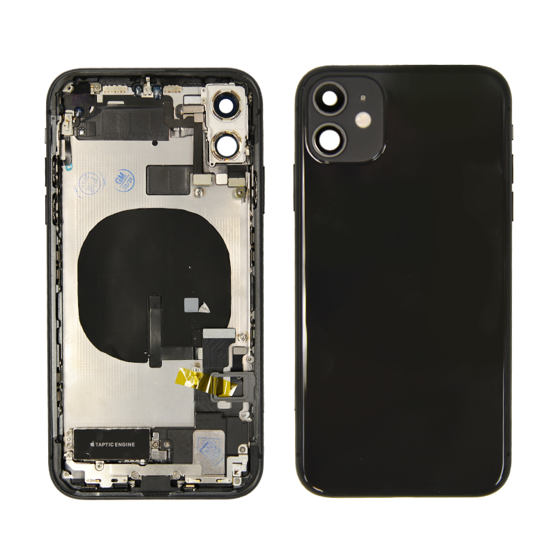 Mid Frame Assembly iPhone 11 Black Rear Back Housing Midframe Assembly w/ Pre-Installed S