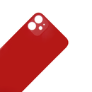 iPhone 11 Red Battery Cover Glass With Adhesive (Large Camera Hole)
