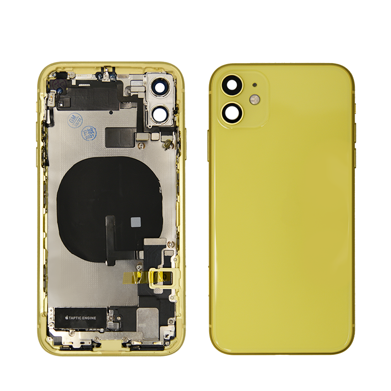 iPhone 11 Yellow Rear Back Housing Midframe Assembly w/ Pre-Installed Small Parts