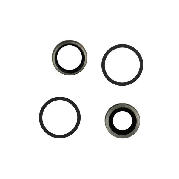 iPhone 12 / iPhone 12 Mini Rear Camera Lens w/ Rings - Black