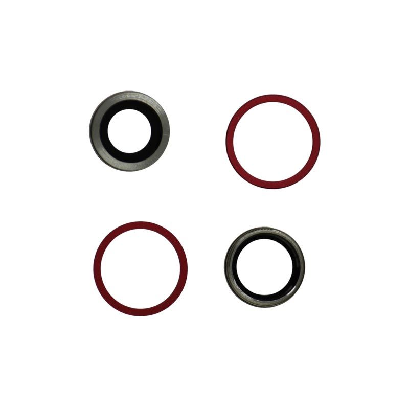 iPhone 12 / iPhone 12 Mini Rear Camera Lens w/ Rings - Red
