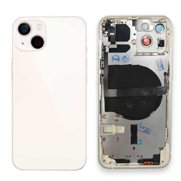 iPhone 13 Rear Back Housing Replacement with Small Parts Pre-Installed - Starlight