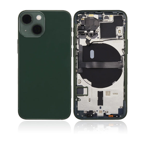 iPhone 13 Mini Rear Back Housing Replacement with Small Parts Pre-Installed - Green