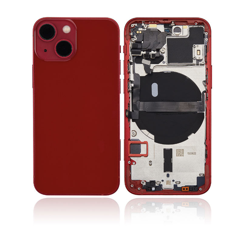 iPhone 13 Mini Rear Back Housing Replacement with Small Parts Pre-Installed - Red