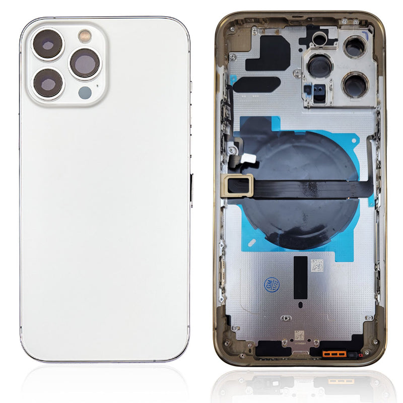 iPhone 13 Pro Max Rear Back Housing Replacement with Small Parts Pre-Installed - Silver
