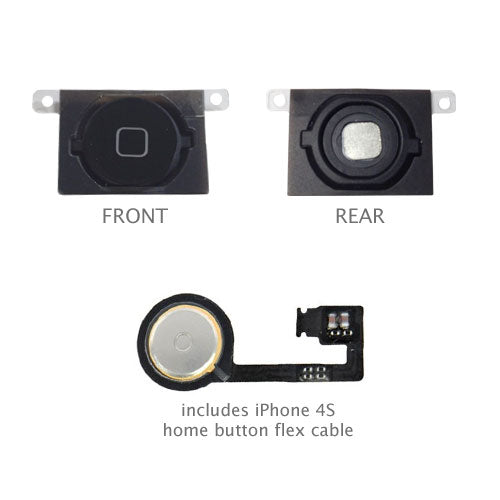 iPhone 4S Black Home Button Assembly