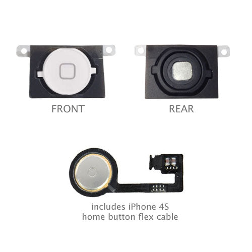 iPhone 4S White Home Button Assembly