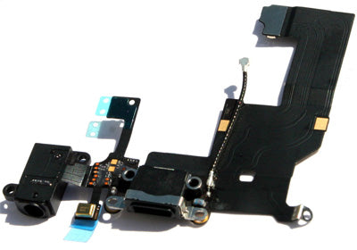 iPhone 5 Black Lightning Dock/Headphone Jack/Microphone Connector Flex Cable