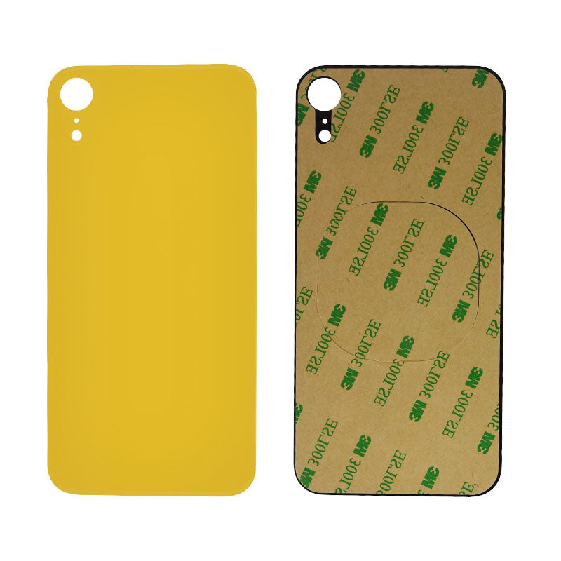 iPhone XR Yellow Battery Cover Glass With Adhesive (Large Camera Hole)