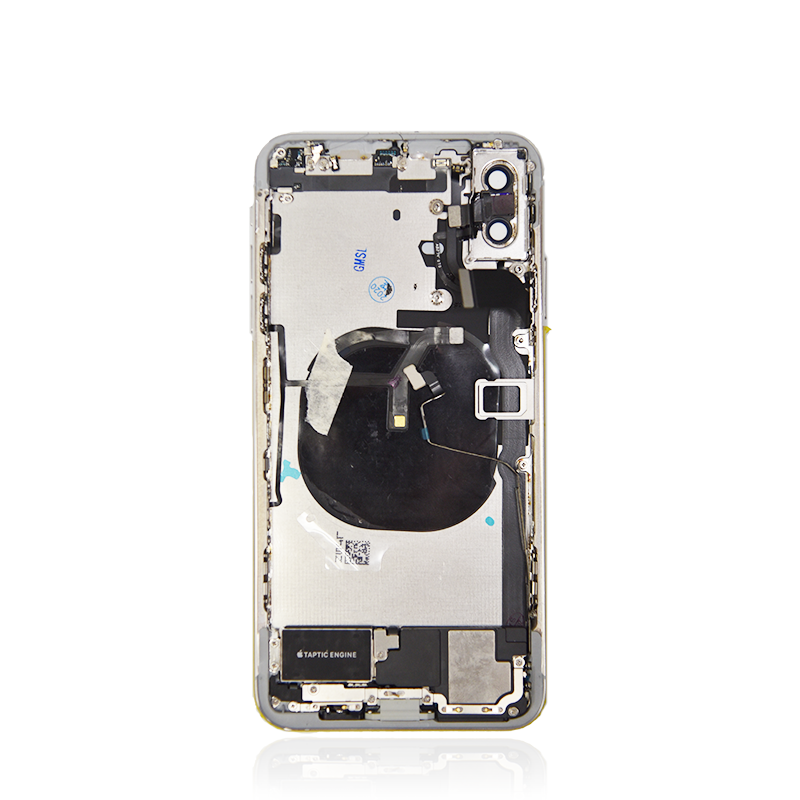 iPhone XS MAX Silver Rear Back Housing Assembly w/ Pre-Installed Small Parts