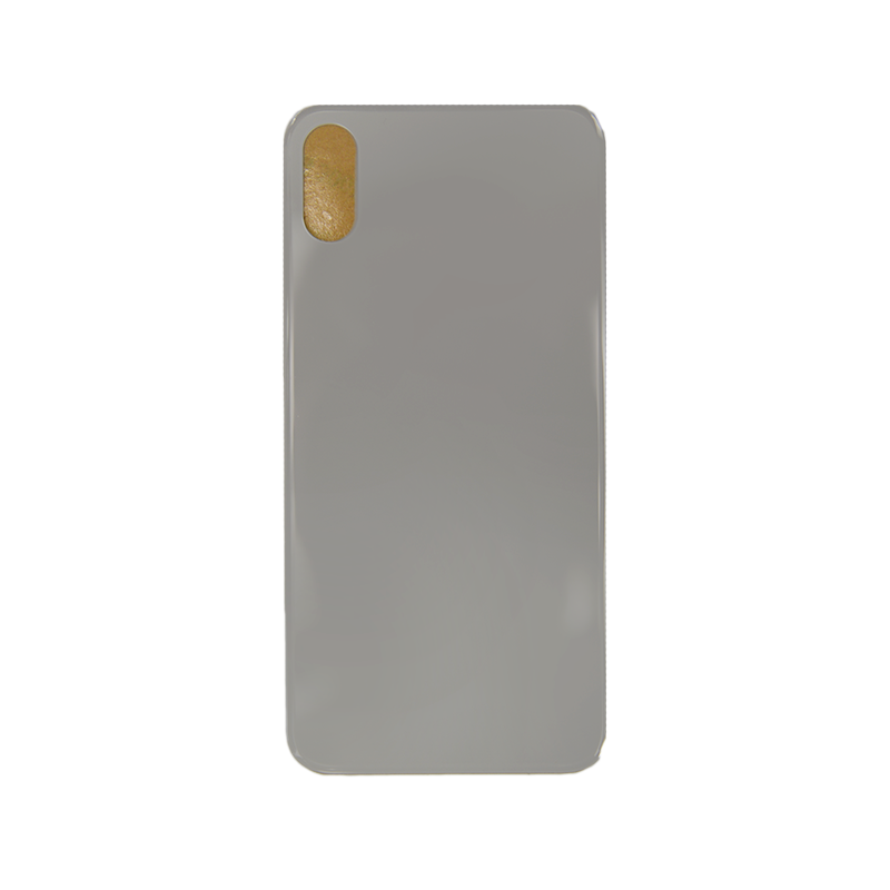 iPhone XS Silver Battery Cover Glass With Adhesive (Large Camera Hole)