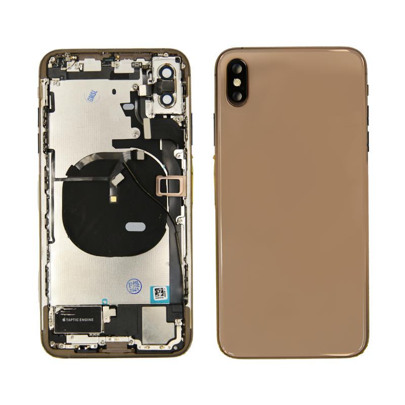 iPhone XS Max Gold Rear Back Housing Midframe Assembly w/ Pre-Installed Small Parts