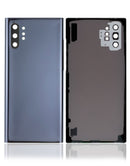 Samsung Galaxy Note 10 Plus Glass Back Cover with Camera Lens Cover and Adhesive(Aura Black)