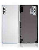 Samsung Galaxy Note 10 Plus Glass Back Cover with Camera Lens Cover and Adhesive(Aura Glow/Silver)
