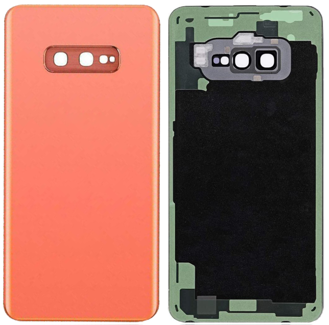 Samsung Galaxy S10 Glass Back Cover with Camera Lens Cover and Adhesive(Flamingo Pink)