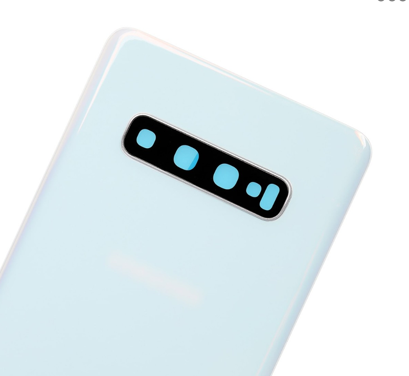 Samsung Galaxy S10 Plus Glass Back Cover with Camera Lens Cover and Adhesive(Prism White)
