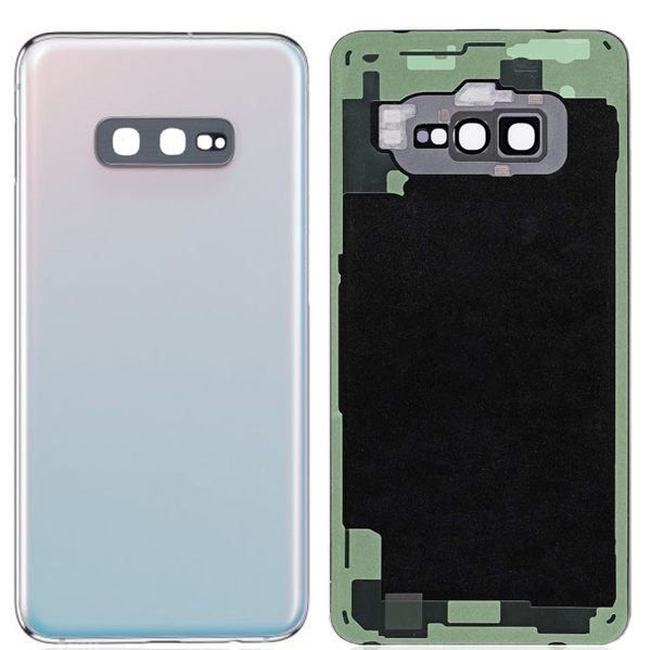 Samsung Galaxy S10 Glass Back Cover with Camera Lens Cover and Adhesive(Prism White)