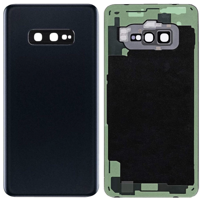 Samsung Galaxy S10e Glass Back Cover with Camera Lens Cover and Adhesive(Prism Black)