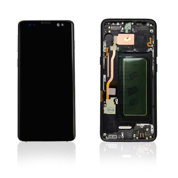 Samsung Galaxy S8 Glass Screen OLED Assembly Replacement with Front Housing (Midnight Black)