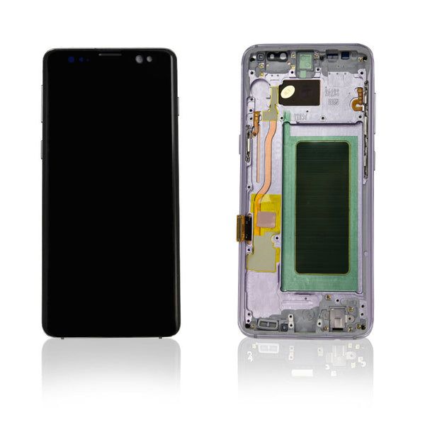 Samsung Galaxy S8 Glass Screen Display Assembly Replacement with Front Housing (Orchid Gray)