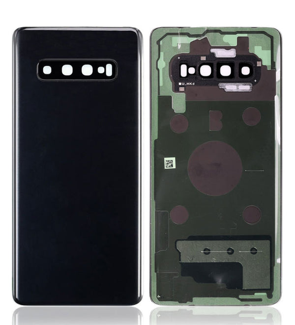 Samsung Galaxy S10 Plus Glass Back Cover with Camera Lens Cover and Adhesive(Prism Black)