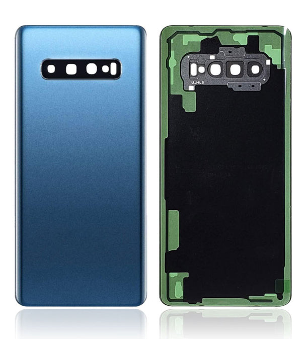 Samsung Galaxy S10 Plus Glass Back Cover with Camera Lens Cover and Adhesive(Prism Blue)