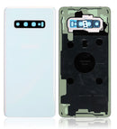 Samsung Galaxy S10 Plus Glass Back Cover with Camera Lens Cover and Adhesive(Prism White)