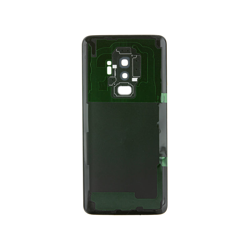Samsung Galaxy S9 Plus Glass Back Cover with Camera Lens Cover and Adhesive(Black)