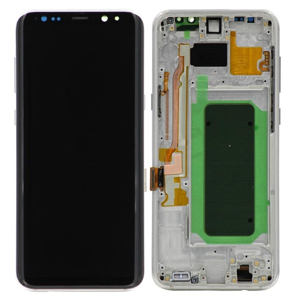 Samsung Galaxy S8 Plus Glass Screen LCD Assembly Replacement with Front Housing (Arctic Silver)